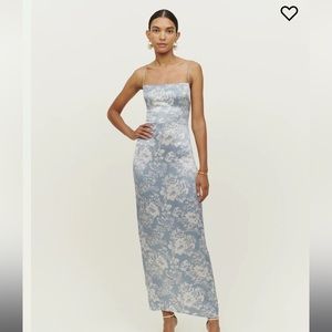 NWOT Reformation Frankie Silk Dress in Porcelain
